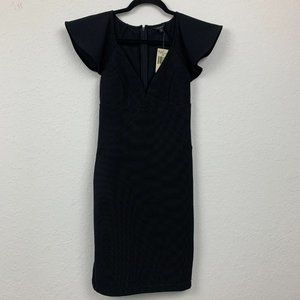 Guess black dress with ruffle cap sleeve